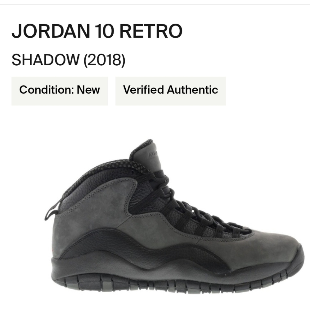 NWOT Men's Air Jordan 10 Shadow - Picture 7 of 12